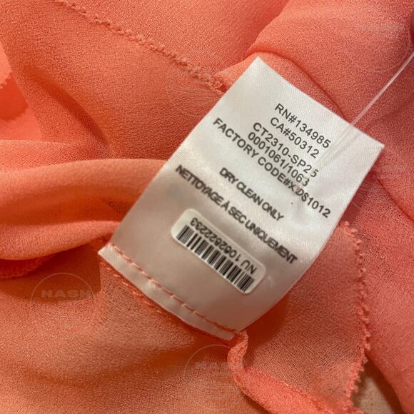 For Love & Lemons Joana Crop Top Coral | Ruffle Bell Sleeve Tie Neck, S, $229 - Picture 12 of 12